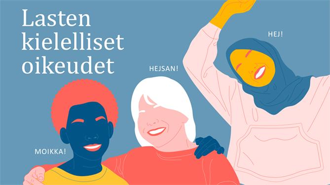 Lasten kielelliset oikeudet -esitteen kansikuva