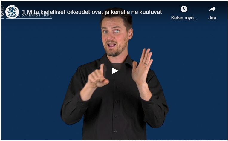 Mitä kielelliset oikeudet ovat ja kenelle ne kuuluvat -videolinkki