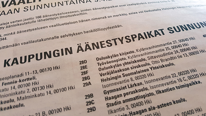 Kuntavaalit: Vaalipäivän äänestyspaikka on helppo selvittää -  Oikeusministeriö